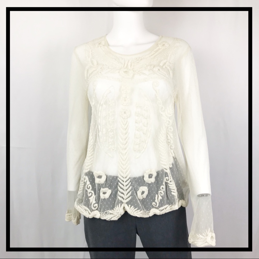 WILLOW & CLAY Button Back, Lace Top or Overlay Med